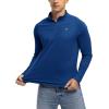 imageTBMPOY Mens Hiking Shirts 14 Zip Running Sun Protection Pullover Long Sleeve UPF 50 Lightweight Fishing Rash GuardDark Blue1