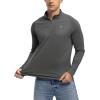 imageTBMPOY Mens Hiking Shirts 14 Zip Running Sun Protection Pullover Long Sleeve UPF 50 Lightweight Fishing Rash GuardDark Grey1