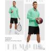 imageTBMPOY Mens Hiking Shirts 14 Zip Running Sun Protection Pullover Long Sleeve UPF 50 Lightweight Fishing Rash GuardEmerald Green