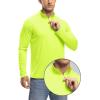 imageTBMPOY Mens Hiking Shirts 14 Zip Running Sun Protection Pullover Long Sleeve UPF 50 Lightweight Fishing Rash GuardFluorescent Green1