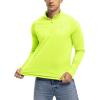 imageTBMPOY Mens Hiking Shirts 14 Zip Running Sun Protection Pullover Long Sleeve UPF 50 Lightweight Fishing Rash GuardFluorescent Green1