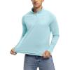 imageTBMPOY Mens Hiking Shirts 14 Zip Running Sun Protection Pullover Long Sleeve UPF 50 Lightweight Fishing Rash GuardLight Blue1