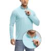 imageTBMPOY Mens Hiking Shirts 14 Zip Running Sun Protection Pullover Long Sleeve UPF 50 Lightweight Fishing Rash GuardLight Blue1