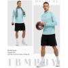 imageTBMPOY Mens Hiking Shirts 14 Zip Running Sun Protection Pullover Long Sleeve UPF 50 Lightweight Fishing Rash GuardLight Blue1