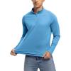 imageTBMPOY Mens Hiking Shirts 14 Zip Running Sun Protection Pullover Long Sleeve UPF 50 Lightweight Fishing Rash GuardMedium Blue1