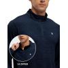imageTBMPOY Mens Hiking Shirts 14 Zip Running Sun Protection Pullover Long Sleeve UPF 50 Lightweight Fishing Rash GuardNavy Blue