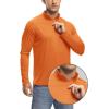 imageTBMPOY Mens Hiking Shirts 14 Zip Running Sun Protection Pullover Long Sleeve UPF 50 Lightweight Fishing Rash GuardOrange1