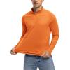 imageTBMPOY Mens Hiking Shirts 14 Zip Running Sun Protection Pullover Long Sleeve UPF 50 Lightweight Fishing Rash GuardOrange1