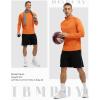 imageTBMPOY Mens Hiking Shirts 14 Zip Running Sun Protection Pullover Long Sleeve UPF 50 Lightweight Fishing Rash GuardOrange1