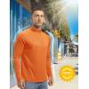 imageTBMPOY Mens Hiking Shirts 14 Zip Running Sun Protection Pullover Long Sleeve UPF 50 Lightweight Fishing Rash GuardOrange1