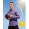 imageTBMPOY Mens Hiking Shirts 14 Zip Running Sun Protection Pullover Long Sleeve UPF 50 Lightweight Fishing Rash GuardPurple
