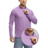 imageTBMPOY Mens Hiking Shirts 14 Zip Running Sun Protection Pullover Long Sleeve UPF 50 Lightweight Fishing Rash GuardPurple1