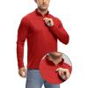 imageTBMPOY Mens Hiking Shirts 14 Zip Running Sun Protection Pullover Long Sleeve UPF 50 Lightweight Fishing Rash GuardRed1