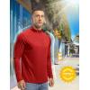 imageTBMPOY Mens Hiking Shirts 14 Zip Running Sun Protection Pullover Long Sleeve UPF 50 Lightweight Fishing Rash GuardRed1