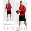 imageTBMPOY Mens Hiking Shirts 14 Zip Running Sun Protection Pullover Long Sleeve UPF 50 Lightweight Fishing Rash GuardRed1