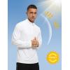 imageTBMPOY Mens Hiking Shirts 14 Zip Running Sun Protection Pullover Long Sleeve UPF 50 Lightweight Fishing Rash GuardWhite