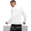 imageTBMPOY Mens Hiking Shirts 14 Zip Running Sun Protection Pullover Long Sleeve UPF 50 Lightweight Fishing Rash GuardWhite