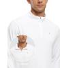 imageTBMPOY Mens Hiking Shirts 14 Zip Running Sun Protection Pullover Long Sleeve UPF 50 Lightweight Fishing Rash GuardWhite