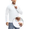 imageTBMPOY Mens Hiking Shirts 14 Zip Running Sun Protection Pullover Long Sleeve UPF 50 Lightweight Fishing Rash GuardWhite1