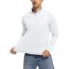 imageTBMPOY Mens Hiking Shirts 14 Zip Running Sun Protection Pullover Long Sleeve UPF 50 Lightweight Fishing Rash GuardWhite1