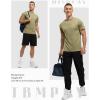 imageTBMPOY Mens Hiking Shirts Short Sleeve Athletic Dry Fit Waterproof Shirts Running Gym Active Performance T Shirts Khaki XL