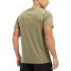 imageTBMPOY Mens Hiking Shirts Short Sleeve Athletic Dry Fit Waterproof Shirts Running Gym Active Performance T Shirts Khaki XL