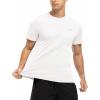 imageTBMPOY Mens Hiking Shirts Short Sleeve Athletic Dry Fit Waterproof Shirts Running Gym Active Performance T Shirts White M