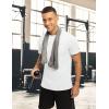 imageTBMPOY Mens Hiking Shirts Short Sleeve Athletic Dry Fit Waterproof Shirts Running Gym Active Performance T Shirts White M