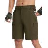 imageTBMPOY Mens Hiking Shorts Quick Dry 6 Cargo Pockets Water Resistants Stretch Shorts with PocketsArmy Green