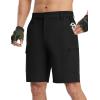 imageTBMPOY Mens Hiking Shorts Quick Dry 6 Cargo Pockets Water Resistants Stretch Shorts with PocketsBlack