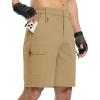 imageTBMPOY Mens Hiking Shorts Quick Dry 6 Cargo Pockets Water Resistants Stretch Shorts with PocketsKhaki