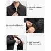 imageTBMPOY Mens Lightweight Jackets Casual Stylish Windbreakers for Men Light Track Jacket Laydown Collar Fall Golf CoatsBlack