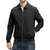 imageTBMPOY Mens Lightweight Jackets Casual Stylish Windbreakers for Men Light Track Jacket Laydown Collar Fall Golf CoatsBlack