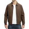 imageTBMPOY Mens Lightweight Jackets Casual Stylish Windbreakers for Men Light Track Jacket Laydown Collar Fall Golf CoatsDark Coffee