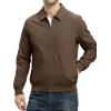 imageTBMPOY Mens Lightweight Jackets Casual Stylish Windbreakers for Men Light Track Jacket Laydown Collar Fall Golf CoatsDark Coffee