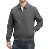 imageTBMPOY Mens Lightweight Jackets Casual Stylish Windbreakers for Men Light Track Jacket Laydown Collar Fall Golf CoatsDark Grey