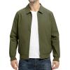 imageTBMPOY Mens Lightweight Jackets Casual Stylish Windbreakers for Men Light Track Jacket Laydown Collar Fall Golf CoatsGreen