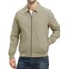 imageTBMPOY Mens Lightweight Jackets Casual Stylish Windbreakers for Men Light Track Jacket Laydown Collar Fall Golf CoatsKhaki
