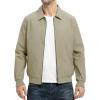 imageTBMPOY Mens Lightweight Jackets Casual Stylish Windbreakers for Men Light Track Jacket Laydown Collar Fall Golf CoatsKhaki
