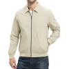 imageTBMPOY Mens Lightweight Jackets Casual Stylish Windbreakers for Men Light Track Jacket Laydown Collar Fall Golf CoatsLight Khaki