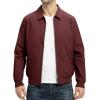 imageTBMPOY Mens Lightweight Jackets Casual Stylish Windbreakers for Men Light Track Jacket Laydown Collar Fall Golf CoatsWine Red