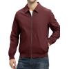 imageTBMPOY Mens Lightweight Jackets Casual Stylish Windbreakers for Men Light Track Jacket Laydown Collar Fall Golf CoatsWine Red