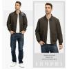 imageTBMPOY Mens Work Jackets Cotton Fall Coats Full Zip Warm Windbreaker Spring Collar Jacket Casual Work OutwearDark Brownlight