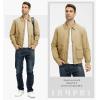 imageTBMPOY Mens Work Jackets Cotton Fall Coats Full Zip Warm Windbreaker Spring Collar Jacket Casual Work OutwearDark Khakilight
