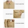 imageTBMPOY Mens Work Jackets Cotton Fall Coats Full Zip Warm Windbreaker Spring Collar Jacket Casual Work OutwearDark Khakilight