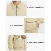 imageTBMPOY Mens Work Jackets Cotton Fall Coats Full Zip Warm Windbreaker Spring Collar Jacket Casual Work OutwearLight Khakilight