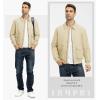 imageTBMPOY Mens Work Jackets Cotton Fall Coats Full Zip Warm Windbreaker Spring Collar Jacket Casual Work OutwearLight Khakilight