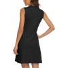 imageTBMPOY Womens Golf Polo Dress Sleeveless Zip Up Lightweight Tennis Workout UPF 50 Quick Dry Athletic Sports Black M