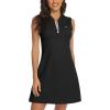 imageTBMPOY Womens Golf Polo Dress Sleeveless Zip Up Lightweight Tennis Workout UPF 50 Quick Dry Athletic Sports Black M