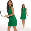imageTBMPOY Womens Golf Polo Dress Sleeveless Zip Up Lightweight Tennis Workout UPF 50 Quick Dry Athletic Sports Green L